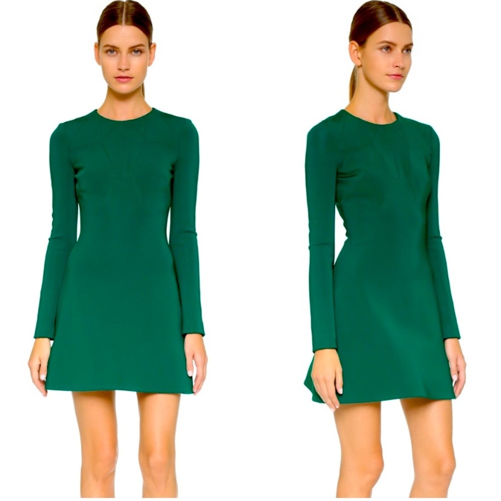 Elegant Green Long Sleeve Dress